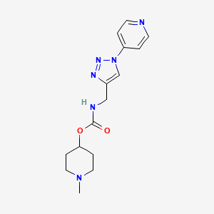 molecular formula C15H20N6O2 B2419234 1-methylpiperidin-4-yl ((1-(pyridin-4-yl)-1H-1,2,3-triazol-4-yl)methyl)carbamate CAS No. 2034227-99-9