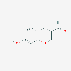 molecular formula C11H12O3 B2419240 7-Methoxychroman-3-carbaldehyde CAS No. 1083274-06-9