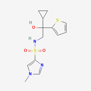 molecular formula C13H17N3O3S2 B2419242 N-(2-环丙基-2-羟基-2-(噻吩-2-基)乙基)-1-甲基-1H-咪唑-4-磺酰胺 CAS No. 1448037-31-7