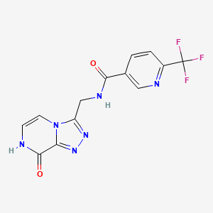 molecular formula C13H9F3N6O2 B2419255 N-((8-hydroxy-[1,2,4]triazolo[4,3-a]pyrazin-3-yl)methyl)-6-(trifluoromethyl)nicotinamide CAS No. 2034554-88-4