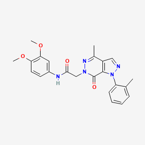 molecular formula C23H23N5O4 B2419256 N-(3,4-二甲氧基苯基)-2-(4-甲基-7-氧代-1-(邻甲苯基)-1H-吡唑并[3,4-d]嘧啶-6(7H)-基)乙酰胺 CAS No. 941915-33-9