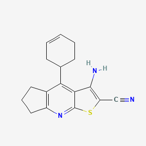 3-amino-4-(cyclohex-3-en-1-yl)-6,7-dihydro-5H-cyclopenta[b]thieno[3,2-e]pyridine-2-carbonitrile