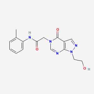 2-[1-(2-hydroxyethyl)-4-oxopyrazolo[3,4-d]pyrimidin-5-yl]-N-(2-methylphenyl)acetamide
