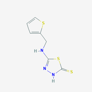 molecular formula C7H7N3S3 B2419266 5-((Thiophen-2-ylmethyl)amino)-1,3,4-thiadiazole-2-thiol CAS No. 883045-98-5