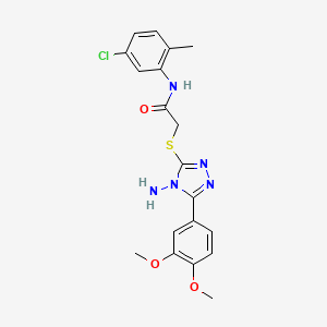 molecular formula C19H20ClN5O3S B2419275 2-((4-amino-5-(3,4-dimethoxyphenyl)-4H-1,2,4-triazol-3-yl)thio)-N-(5-chloro-2-methylphenyl)acetamide CAS No. 840518-93-6