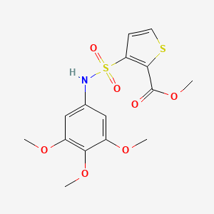 molecular formula C15H17NO7S2 B2419279 Methyl 3-{[(3,4,5-trimethoxyphenyl)amino]sulfonyl}thiophene-2-carboxylate CAS No. 895261-25-3