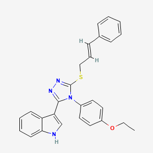 (E)-3-(5-(cinnamylthio)-4-(4-ethoxyphenyl)-4H-1,2,4-triazol-3-yl)-1H-indole
