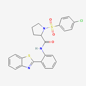 molecular formula C24H20ClN3O3S2 B2419287 N-(2-(ベンゾ[d]チアゾール-2-イル)フェニル)-1-((4-クロロフェニル)スルホニル)ピロリジン-2-カルボキサミド CAS No. 1049968-86-6