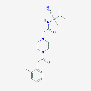 molecular formula C21H30N4O2 B2419288 N-(1-cyano-1,2-dimethylpropyl)-2-{4-[2-(2-methylphenyl)acetyl]piperazin-1-yl}acetamide CAS No. 1240965-14-3