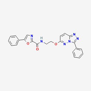 molecular formula C23H18N6O3 B2419292 5-苯基-N-(2-((3-苯基-[1,2,4]三唑并[4,3-b]哒嗪-6-基)氧基)乙基)恶唑-2-甲酰胺 CAS No. 1795297-93-6