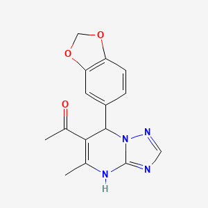 1-[7-(1,3-Benzodioxol-5-yl)-5-methyl-4,7-dihydro[1,2,4]triazolo[1,5-a]pyrimidin-6-yl]-1-ethanone