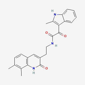 N-(2-(7,8-dimethyl-2-oxo-1,2-dihydroquinolin-3-yl)ethyl)-2-(2-methyl-1H-indol-3-yl)-2-oxoacetamide