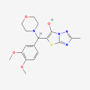 molecular formula C18H22N4O4S B2419295 5-((3,4-Dimethoxyphenyl)(morpholino)methyl)-2-methylthiazolo[3,2-b][1,2,4]triazol-6-ol CAS No. 851809-88-6