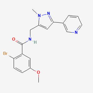 2-bromo-5-methoxy-N-((1-methyl-3-(pyridin-3-yl)-1H-pyrazol-5-yl)methyl)benzamide