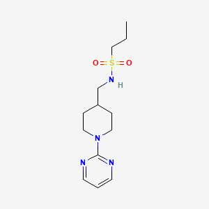 molecular formula C13H22N4O2S B2419302 N-((1-(嘧啶-2-基)哌啶-4-基)甲基)丙烷-1-磺酰胺 CAS No. 1235013-97-4