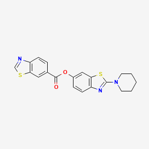 molecular formula C20H17N3O2S2 B2419305 2-(Piperidin-1-yl)benzo[d]thiazol-6-yl benzo[d]thiazole-6-carboxylate CAS No. 941935-98-4