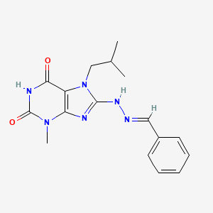 (E)-8-(2-benzylidenehydrazinyl)-7-isobutyl-3-methyl-1H-purine-2,6(3H,7H)-dione