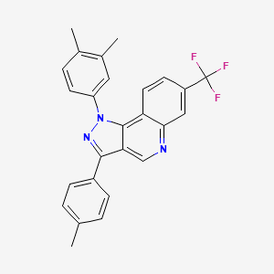 molecular formula C26H20F3N3 B2419319 1-(3,4-dimethylphenyl)-3-(4-methylphenyl)-7-(trifluoromethyl)-1H-pyrazolo[4,3-c]quinoline CAS No. 901020-40-4