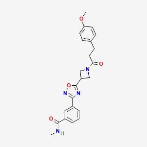 molecular formula C23H24N4O4 B2419321 3-(5-(1-(3-(4-甲氧基苯基)丙酰)氮杂环丁-3-基)-1,2,4-恶二唑-3-基)-N-甲基苯甲酰胺 CAS No. 1396682-70-4