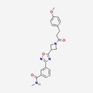 molecular formula C23H24N4O4 B2419321 3-(5-(1-(3-(4-metoxifenil)propanil)azetidin-3-il)-1,2,4-oxadiazol-3-il)-N-metilbenzamida CAS No. 1396682-70-4