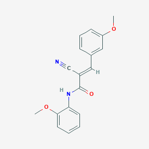 molecular formula C18H16N2O3 B2419325 (2E)-2-cyano-N-(2-methoxyphenyl)-3-(3-methoxyphenyl)acrylamide CAS No. 358998-26-2