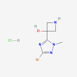 molecular formula C6H10BrClN4O B2419338 3-(5-Bromo-2-methyl-1,2,4-triazol-3-yl)azetidin-3-ol;hydrochloride CAS No. 2416236-95-6