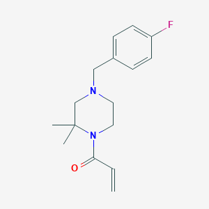 1-[4-[(4-Fluorophenyl)methyl]-2,2-dimethylpiperazin-1-yl]prop-2-en-1-one