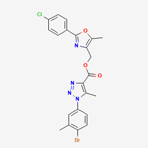 molecular formula C22H18BrClN4O3 B2419345 [2-(4-chlorophenyl)-5-methyl-1,3-oxazol-4-yl]methyl 1-(4-bromo-3-methylphenyl)-5-methyl-1H-1,2,3-triazole-4-carboxylate CAS No. 1224001-30-2