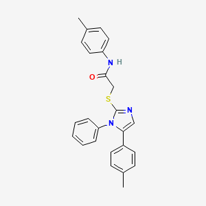 molecular formula C25H23N3OS B2419346 2-((1-phenyl-5-(p-tolyl)-1H-imidazol-2-yl)thio)-N-(p-tolyl)acetamide CAS No. 1207006-19-6