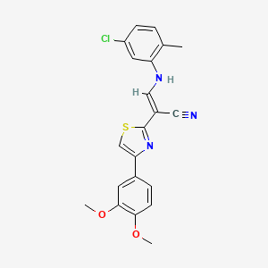 (E)-3-((5-chloro-2-methylphenyl)amino)-2-(4-(3,4-dimethoxyphenyl)thiazol-2-yl)acrylonitrile