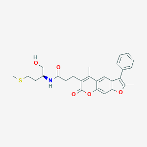 molecular formula C27H29NO5S B241935 3-(2,5-dimethyl-7-oxo-3-phenyl-7H-furo[3,2-g]chromen-6-yl)-N-[1-(hydroxymethyl)-3-(methylsulfanyl)propyl]propanamide 