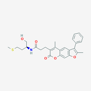 3-(2,5-dimethyl-7-oxo-3-phenyl-7H-furo[3,2-g]chromen-6-yl)-N-[1-(hydroxymethyl)-3-(methylsulfanyl)propyl]propanamide