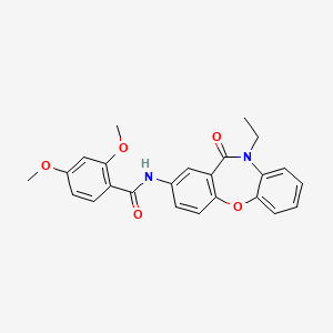 molecular formula C24H22N2O5 B2419356 N-(10-乙基-11-氧代-10,11-二氢二苯并[b,f][1,4]氧杂品-2-基)-2,4-二甲氧基苯甲酰胺 CAS No. 921890-50-8