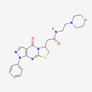 N-(2-morpholinoethyl)-2-(4-oxo-1-phenyl-1,4,6,7-tetrahydropyrazolo[3,4-d]thiazolo[3,2-a]pyrimidin-6-yl)acetamide