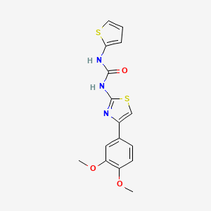 molecular formula C16H15N3O3S2 B2419358 1-(4-(3,4-Dimethoxyphenyl)thiazol-2-yl)-3-(thiophen-2-yl)urea CAS No. 1206998-47-1