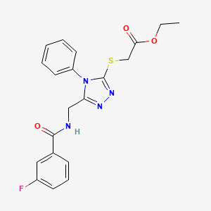 Ethyl 2-[[5-[[(3-fluorobenzoyl)amino]methyl]-4-phenyl-1,2,4-triazol-3-yl]sulfanyl]acetate
