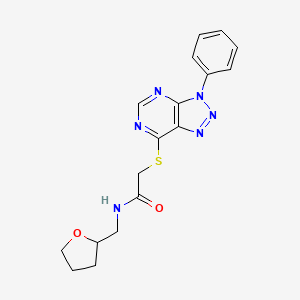 2-((3-phenyl-3H-[1,2,3]triazolo[4,5-d]pyrimidin-7-yl)thio)-N-((tetrahydrofuran-2-yl)methyl)acetamide