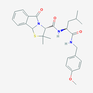 molecular formula C27H33N3O4S B241937 N-(1-{[(4-methoxybenzyl)amino]carbonyl}-3-methylbutyl)-2,2-dimethyl-5-oxo-2,3,5,9b-tetrahydro[1,3]thiazolo[2,3-a]isoindole-3-carboxamide 
