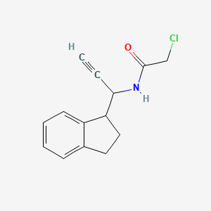 molecular formula C14H14ClNO B2419379 2-Chloro-N-[1-(2,3-dihydro-1H-inden-1-yl)prop-2-ynyl]acetamide CAS No. 2411300-04-2