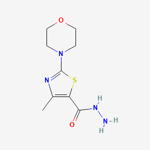 molecular formula C9H14N4O2S B2419383 4-Methyl-2-(morpholin-4-yl)-1,3-thiazole-5-carbohydrazide CAS No. 743444-75-9