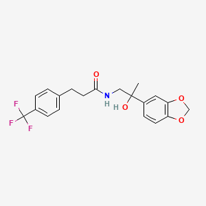 molecular formula C20H20F3NO4 B2419385 N-(2-(benzo[d][1,3]dioxol-5-yl)-2-hydroxypropyl)-3-(4-(trifluoromethyl)phenyl)propanamide CAS No. 1795299-18-1