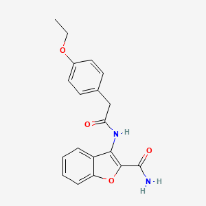 molecular formula C19H18N2O4 B2419387 3-(2-(4-乙氧苯基)乙酰氨基)苯并呋喃-2-甲酰胺 CAS No. 898354-85-3
