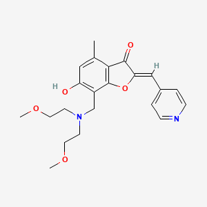 molecular formula C22H26N2O5 B2419397 (Z)-7-((bis(2-methoxyethyl)amino)methyl)-6-hydroxy-4-methyl-2-(pyridin-4-ylmethylene)benzofuran-3(2H)-one CAS No. 904011-70-7