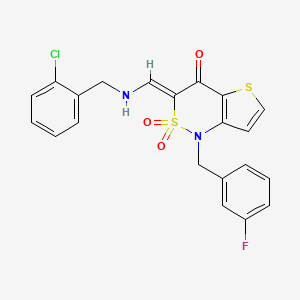 (3Z)-3-{[(2-chlorobenzyl)amino]methylene}-1-(3-fluorobenzyl)-1H-thieno[3,2-c][1,2]thiazin-4(3H)-one 2,2-dioxide