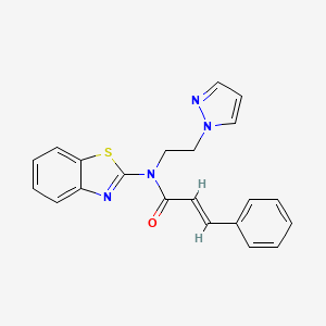 molecular formula C21H18N4OS B2419418 N-(2-(1H-pyrazol-1-yl)ethyl)-N-(benzo[d]thiazol-2-yl)cinnamamide CAS No. 1173396-74-1