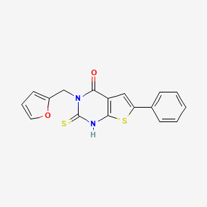 3-(furan-2-ylmethyl)-6-phenyl-2-sulfanylidene-1H-thieno[2,3-d]pyrimidin-4-one