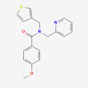 molecular formula C19H18N2O2S B2419431 4-methoxy-N-(pyridin-2-ylmethyl)-N-(thiophen-3-ylmethyl)benzamide CAS No. 1234856-35-9