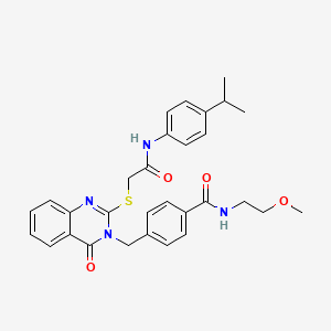 4-((2-((2-((4-isopropylphenyl)amino)-2-oxoethyl)thio)-4-oxoquinazolin-3(4H)-yl)methyl)-N-(2-methoxyethyl)benzamide