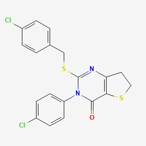 2-((4-chlorobenzyl)thio)-3-(4-chlorophenyl)-6,7-dihydrothieno[3,2-d]pyrimidin-4(3H)-one