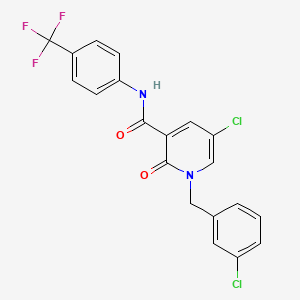 5-chloro-1-[(3-chlorophenyl)methyl]-2-oxo-N-[4-(trifluoromethyl)phenyl]pyridine-3-carboxamide